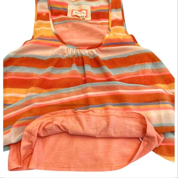 Anthropologie Meadow Rue Orange Merlon Striped Open Back Top, Size Petite Small - Picture 8 of 13